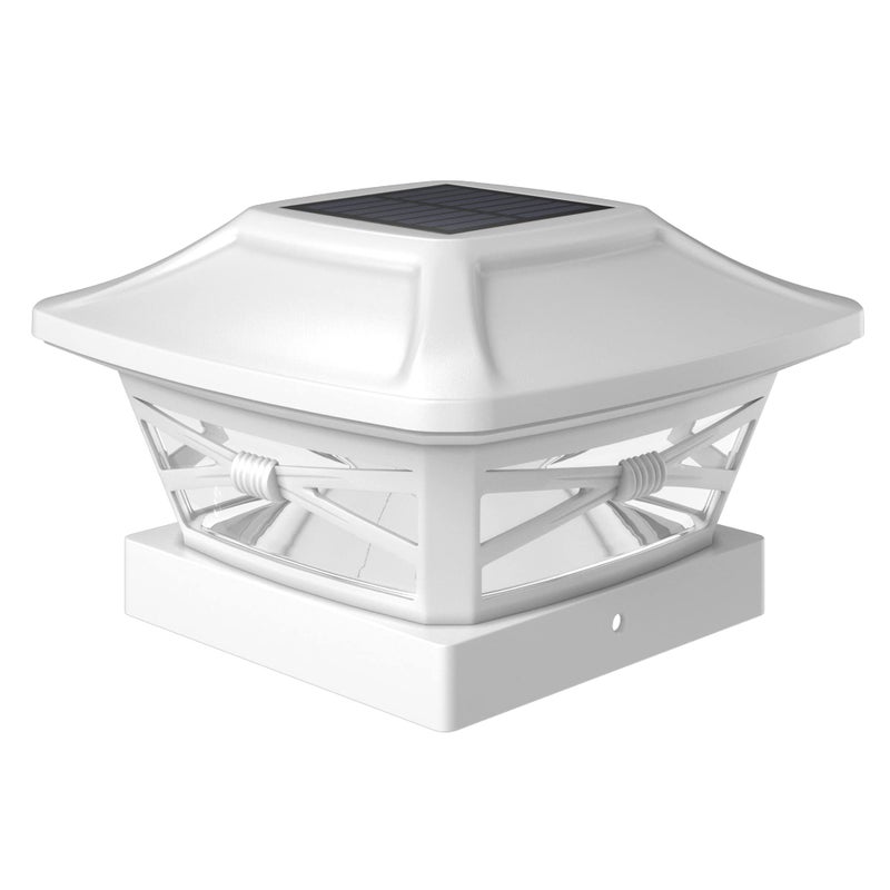 Davinci Lighting Renaissance Solar Outdoor Post Cap Lights - Includes Bases for 4x4 5x5 6x6 Posts - Bright LED Light - Pearl White (1 Pack) - Image 1